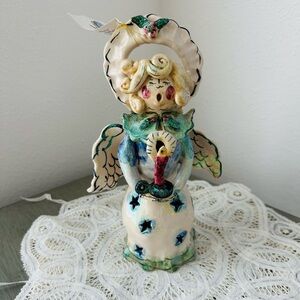 Vtg Angel Christmas Caroler
Tealight Holder Goldminc Blue
Sky Clayworks Heather